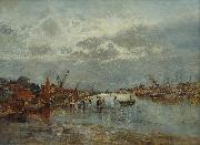 Karl Heffner Muschelsucher bei Ebbe oil on canvas